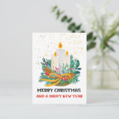 Platte vakantie Kaart 5x7 kerstkaarsen (Staand voorkant)