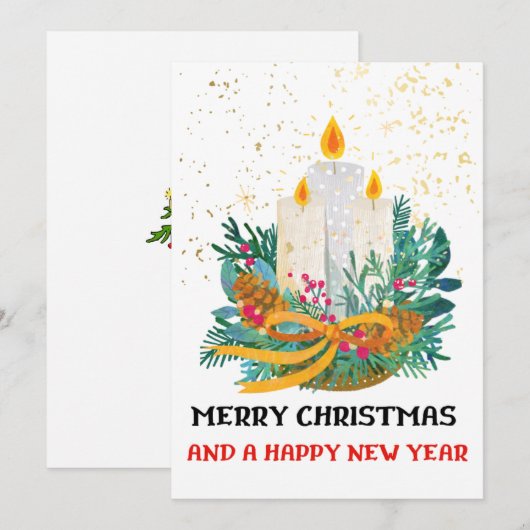 Platte vakantie Kaart 5x7 kerstkaarsen (Voorkant / Achterkant)