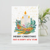 Platte vakantie Kaart 5x7 kerstkaarsen (Staand voorkant)