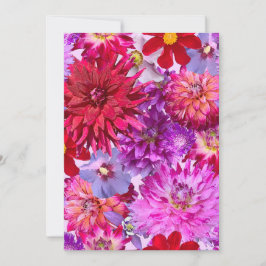 Platte vakantie Kaart-grote bloemen Feestdagenkaart