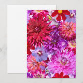 Platte vakantie Kaart-grote bloemen Feestdagenkaart (Voorkant / Achterkant)