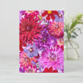 Platte vakantie Kaart-grote bloemen Feestdagenkaart (Staand voorkant)