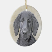 Platte verfschildering van een opbergplaats - Oors Keramisch Ornament (Rechts)