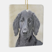 Platte verfschildering van een opbergplaats - Oors Keramisch Ornament (Rechts)