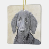 Platte verfschildering van een opbergplaats - Oors Keramisch Ornament (Links)