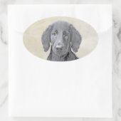 Platte verfschildering van een opbergplaats - Oors Ovale Sticker (Tas)