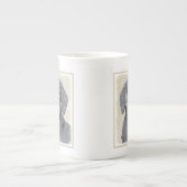 Platte verfschildering van een opbergplaats - Oors Porselein Kop (Voorkant)