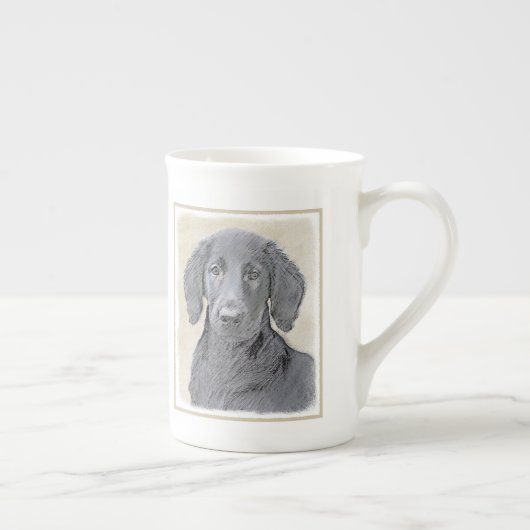 Platte verfschildering van een opbergplaats - Oors Porselein Kop (Rechts)