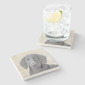 Platte verfschildering van een opbergplaats - Oors Stenen Onderzetter (Zijkant)