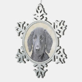 Platte verfschildering van een opbergplaats - Oors Tin Sneeuwvlok Ornament (Rechts)