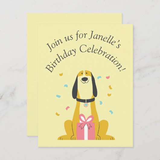 Platte verjaardags Kaart (Voorkant / Achterkant)