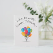 Platte verjaardagskaart bedankkaart (Staand voorkant)