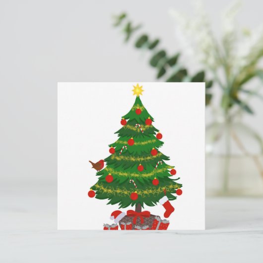 Platte vierkante kerst Kaart (Staand voorkant)