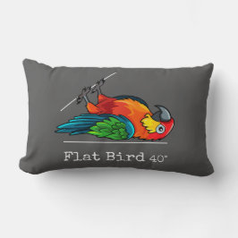Platte vogel bij 40 graden, leuk, kleurrijk kussen