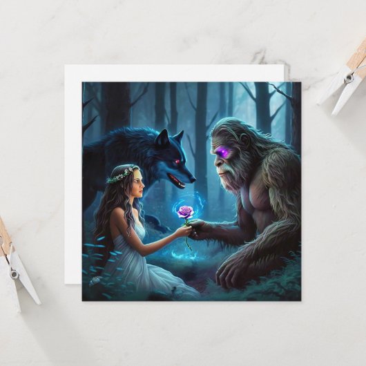 Platte wenskaart kaart (Voorkant / Achterkant in situ)