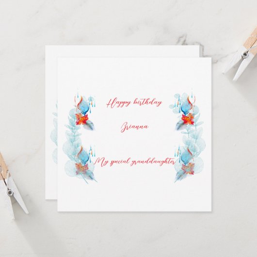 Platte wenskaart kaart (Voorkant / Achterkant in situ)