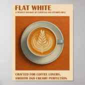 Platte witte koffie print, minimalistische espress poster (Voorkant)