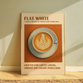 Platte witte koffie print, minimalistische espress poster