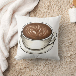 Platte witte latte cappuccino coffeeshop Barista Kussen