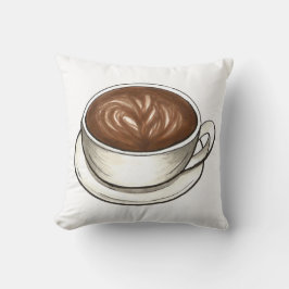 Platte witte latte cappuccino coffeeshop Barista Kussen