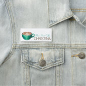 Platte witte latte cappuccino coffeeshop Barista Naamplaatje (In situ)