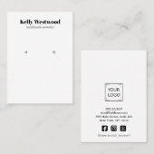 PLATTE WITTE OORBEL DISPLAY TERUG LOGO SOCIALE PIC VISITEKAARTJE (Voorkant / Achterkant)