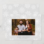 Platte witte vette sneeuwvlokken op de achtergrond feestdagenkaart (Voorkant / Achterkant)