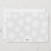 Platte witte vette sneeuwvlokken op de achtergrond feestdagenkaart (Achterkant)