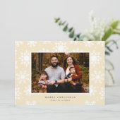 Platte witte vette sneeuwvlokken op de achtergrond feestdagenkaart (Staand voorkant)