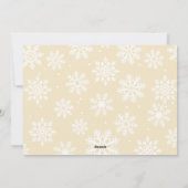 Platte witte vette sneeuwvlokken op de achtergrond feestdagenkaart (Achterkant)