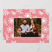 Platte witte vette sneeuwvlokken op de achtergrond feestdagenkaart (Voorkant / Achterkant)