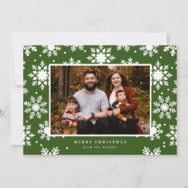 Platte witte vette sneeuwvlokken op de achtergrond feestdagenkaart