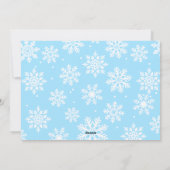 Platte witte vette sneeuwvlokken op de achtergrond feestdagenkaart (Achterkant)