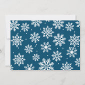 Platte witte vette sneeuwvlokken op de achtergrond feestdagenkaart (Achterkant)