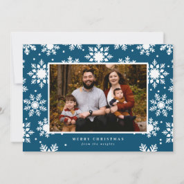 Platte witte vette sneeuwvlokken op de achtergrond feestdagenkaart