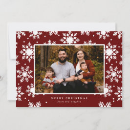 Platte witte vette sneeuwvlokken op de achtergrond feestdagenkaart