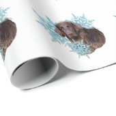 Platte wrijver in de sneeuwvlokken cadeaupapier (Rol Hoek)