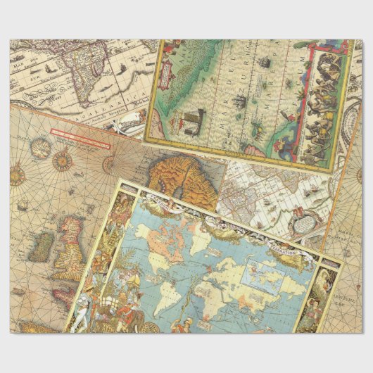  plattegrond afdrukken cadeaupapier (Vlak)