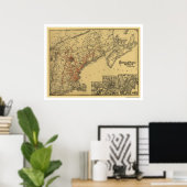 Plattegrond Boston & Maine Railroad Map 1898 Poster (Thuiskantoor)