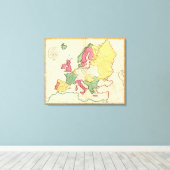 Plattegrond Europa Canvas Afdruk (Insitu (Houten vloer))