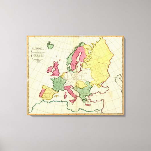 Plattegrond Europa Canvas Afdruk (Voorkant)