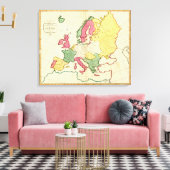 Plattegrond Europa Canvas Afdruk (Insitu (Woonkamer))