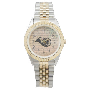 plattegrond met een Franse hoorn Horloge