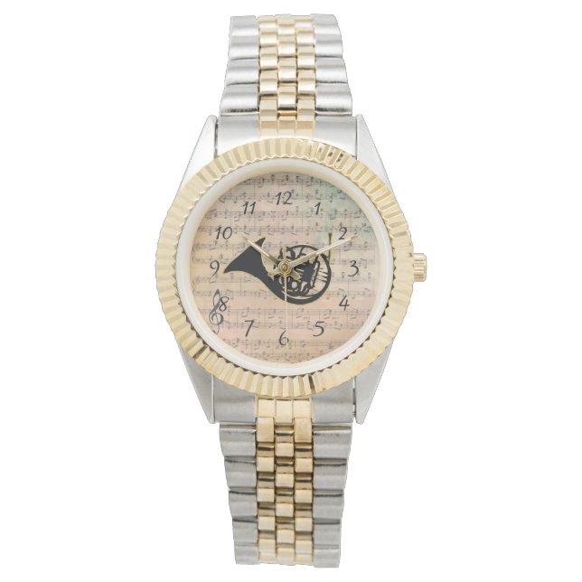  plattegrond met een Franse hoorn Horloge (Voorkant)