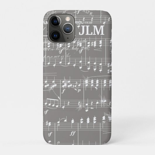  plattegrond Muziek in grijs en wit Case-Mate iPhone Case (Achterkant)