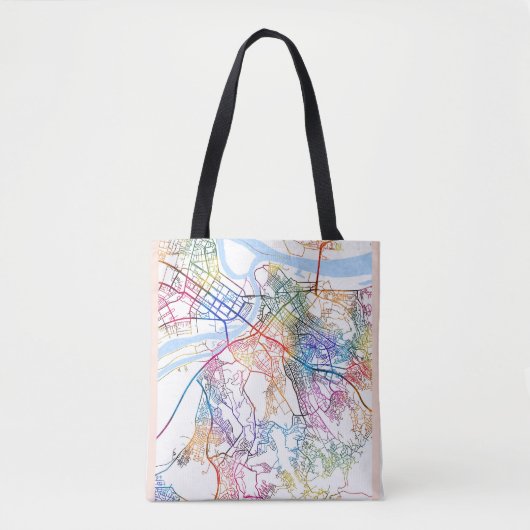 Plattegrond van Belgrado Servië Tote Bag (Voorkant)