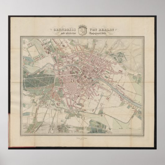 Plattegrond van Berlijn, Historische Stadkaart Poster (Voorkant)