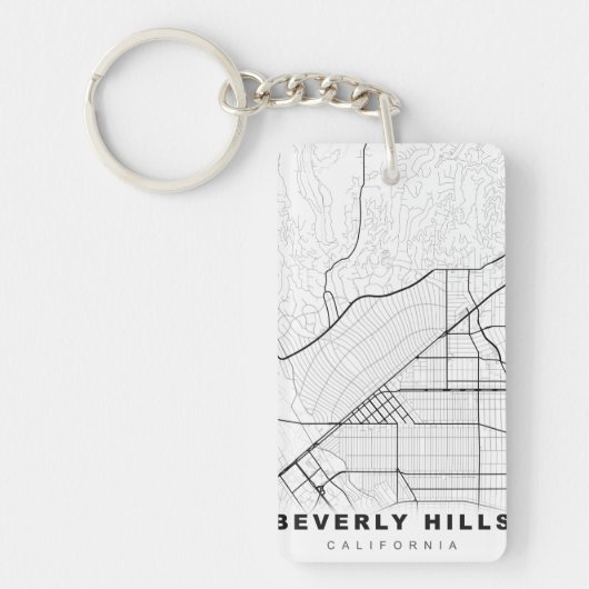 Plattegrond van Beverly Hills Sleutelhanger (Voorkant)