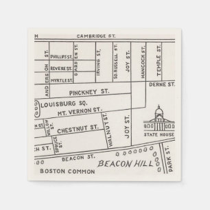 Plattegrond van Bostons Beacon Hill Servet