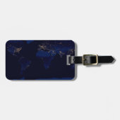 Plattegrond van de aarde met de stadslampen van de bagagelabel (Voorkant horizontaal)